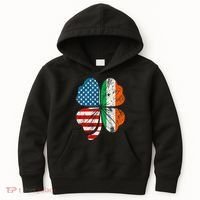 St Patricks Day Shamrock Ireland USA Irish American Flag Kids Hoodie thumb 0