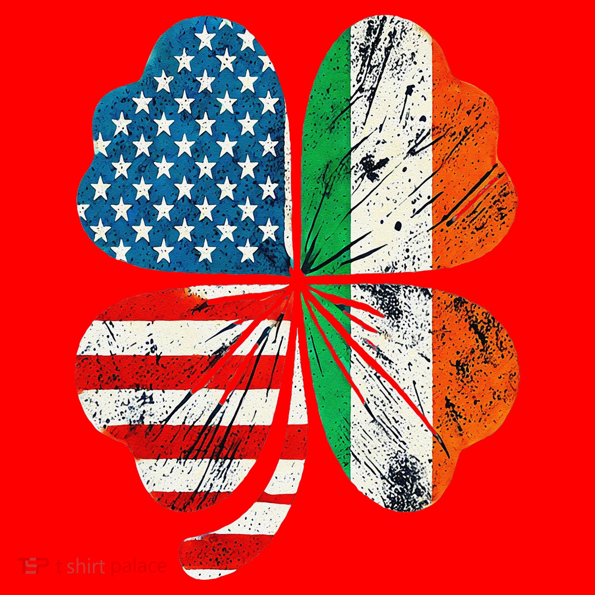 St Patricks Day Shamrock Ireland USA Irish American Flag Santa Hat