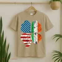 St Patricks Day Shamrock Ireland USA Irish American Flag T-Shirt thumb 2
