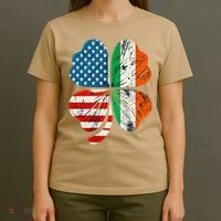 St Patricks Day Shamrock Ireland USA Irish American Flag T-Shirt thumb 4