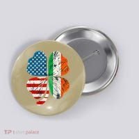 St Patricks Day Shamrock Ireland USA Irish American Flag Button thumb 0