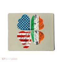 St Patricks Day Shamrock Ireland USA Irish American Flag Mousepad thumb 0