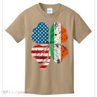 St Patricks Day Shamrock Ireland USA Irish American Flag Kids T-Shirt thumb 0