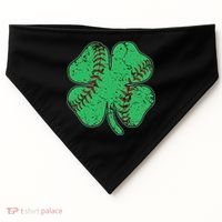 St Patrick's Day Baseball Catcher Pitcher Shamrock USA-Made Doggie Bandana thumb 0