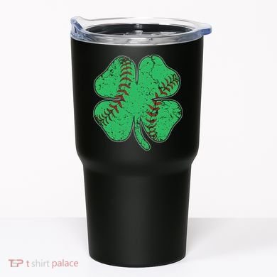 St Patrick's Day Baseball Catcher Pitcher Shamrock Tumbler