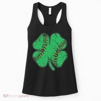 St Patrick's Day Baseball Catcher Pitcher Shamrock Women's Tank Top thumb 0