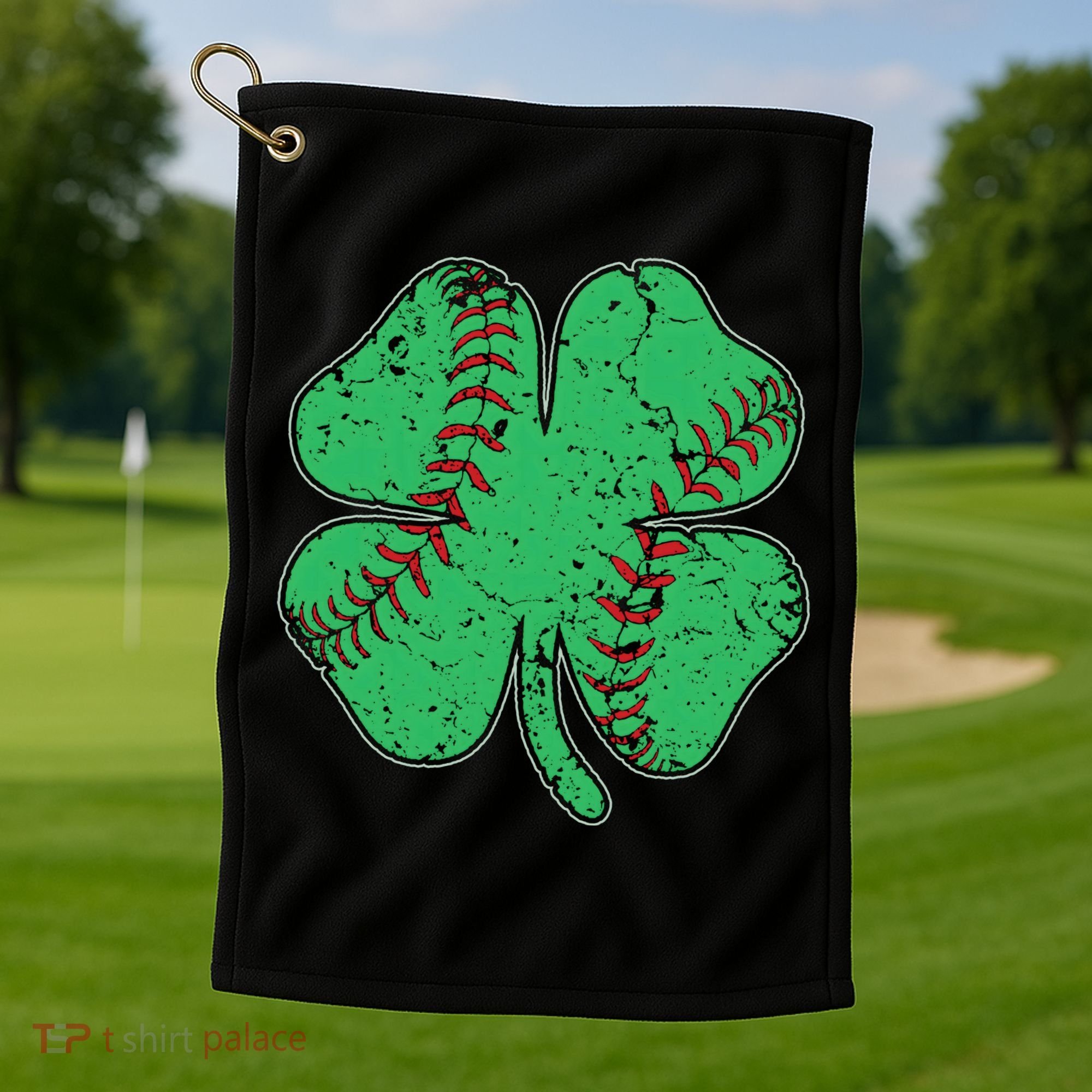 St Patrick's Day Baseball Catcher Pitcher Shamrock Golf Towel