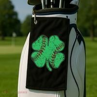 St Patrick's Day Baseball Catcher Pitcher Shamrock Golf Towel thumb 2