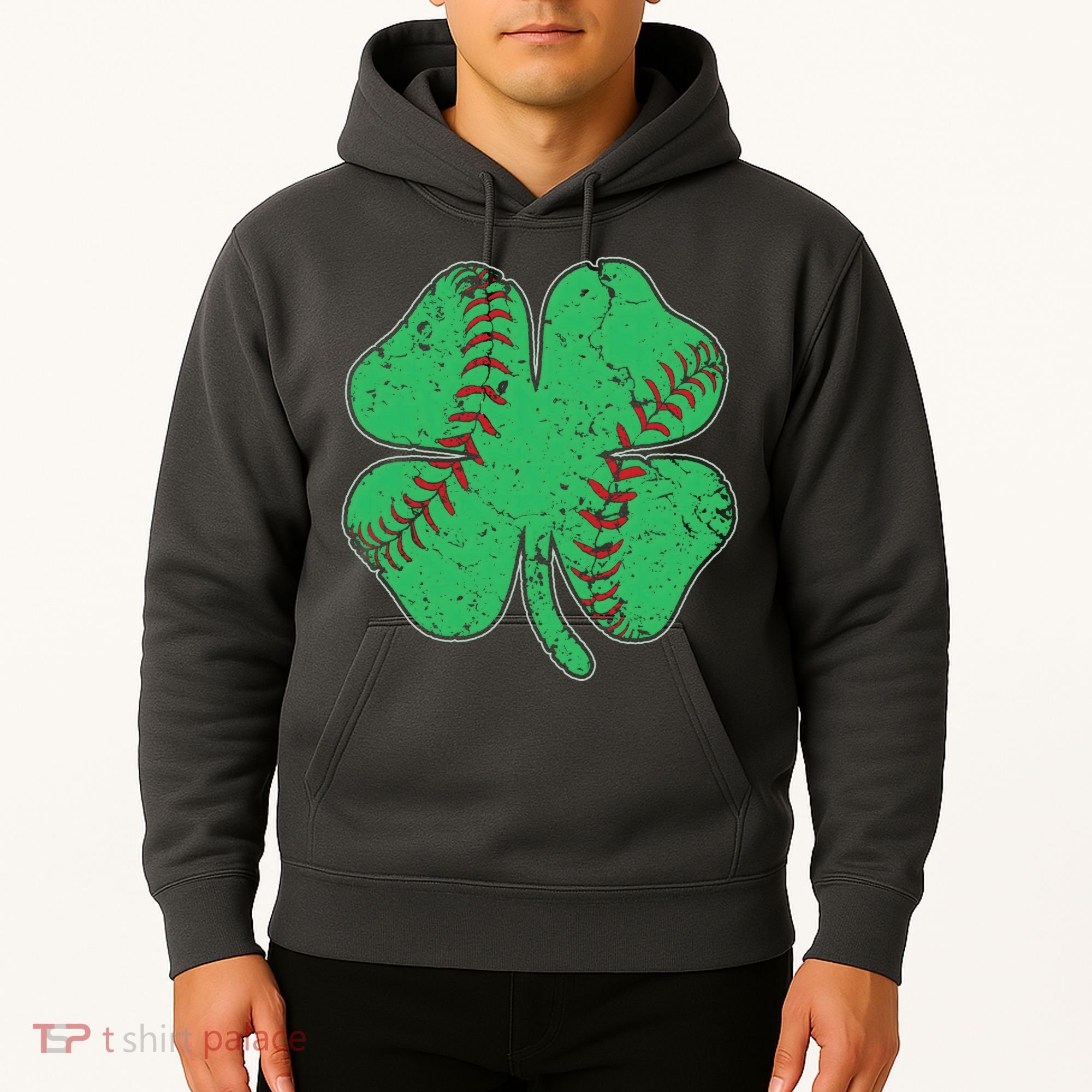 St Patrick's Day Baseball Catcher Pitcher Shamrock Hoodie