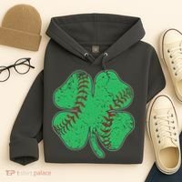 St Patrick's Day Baseball Catcher Pitcher Shamrock Hoodie thumb 4