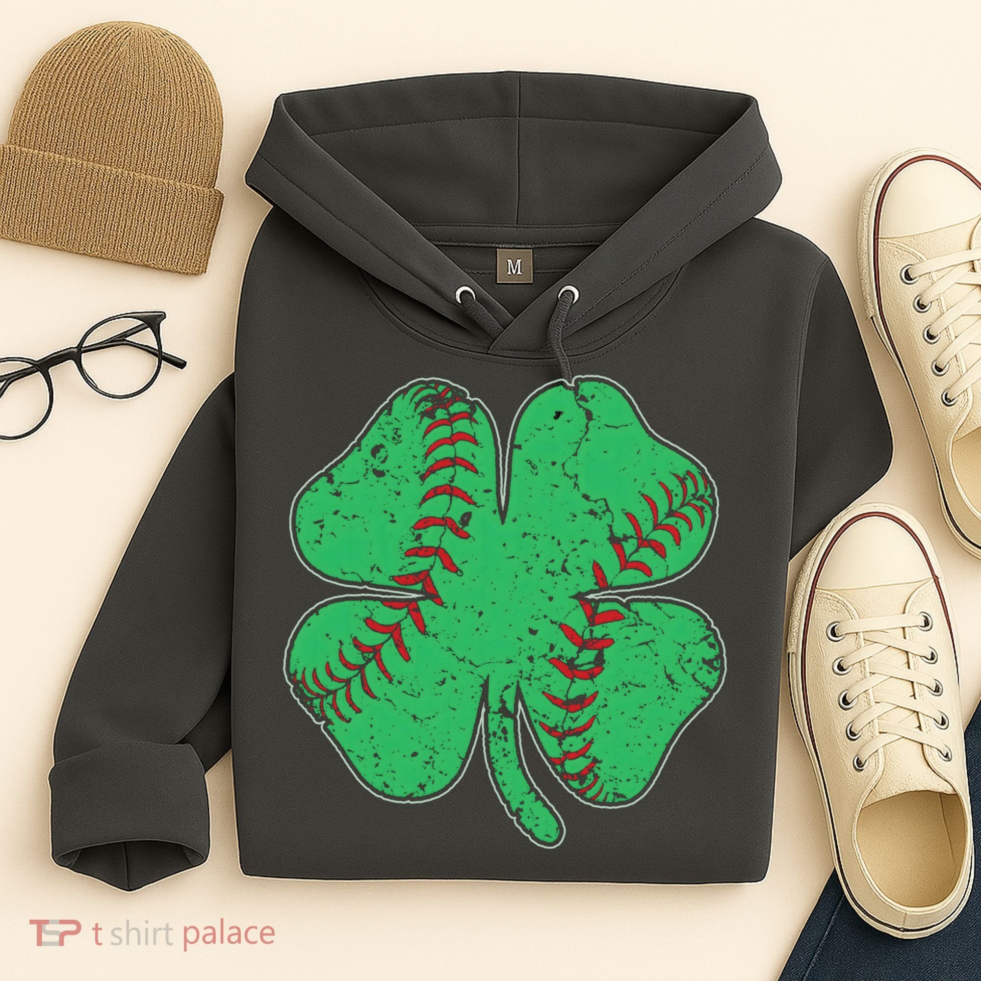 St Patrick's Day Baseball Catcher Pitcher Shamrock Hoodie
