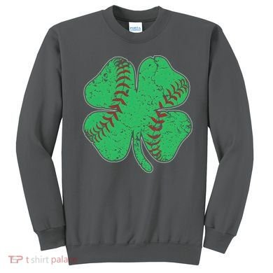 St Patrick's Day Baseball Catcher Pitcher Shamrock Sweatshirt