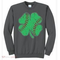 St Patrick's Day Baseball Catcher Pitcher Shamrock Sweatshirt thumb 0