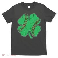 St Patrick's Day Baseball Catcher Pitcher Shamrock T-Shirt thumb 0