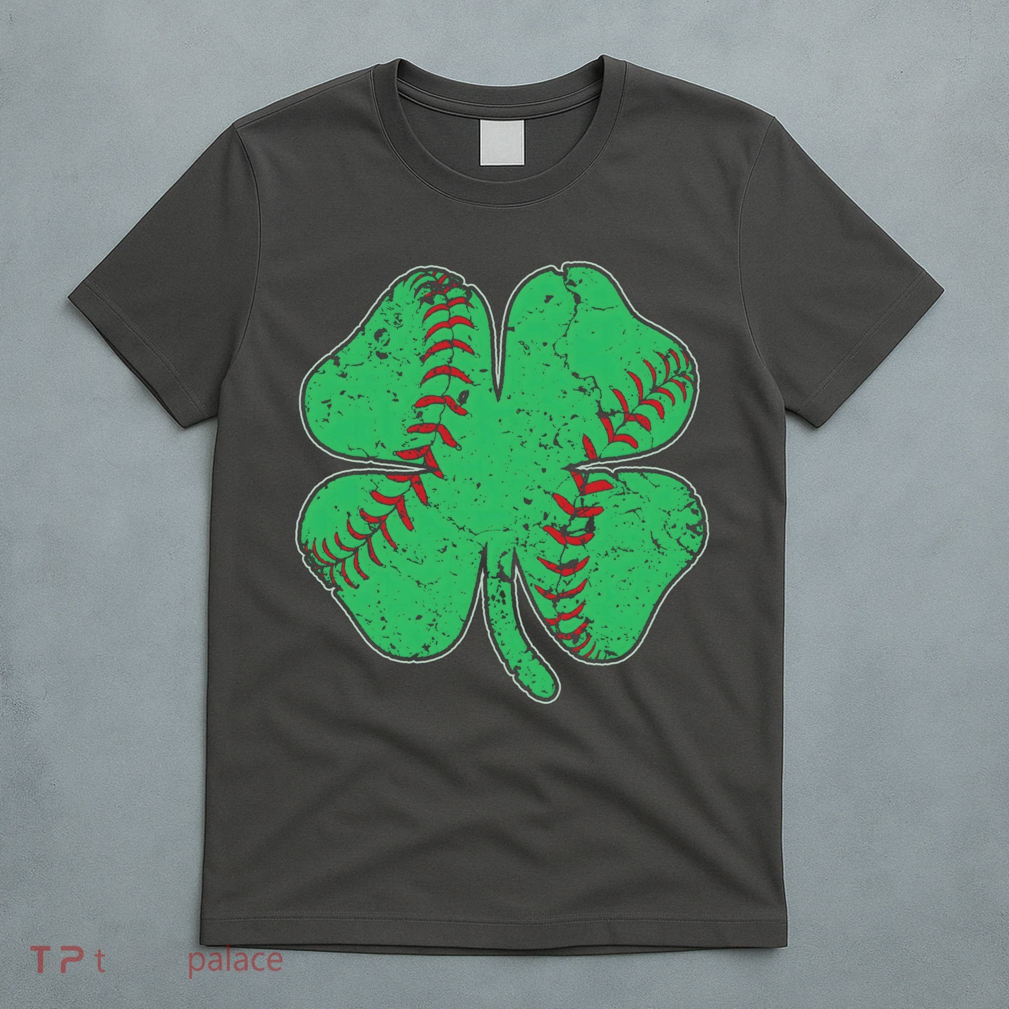 St Patrick's Day Baseball Catcher Pitcher Shamrock T-Shirt