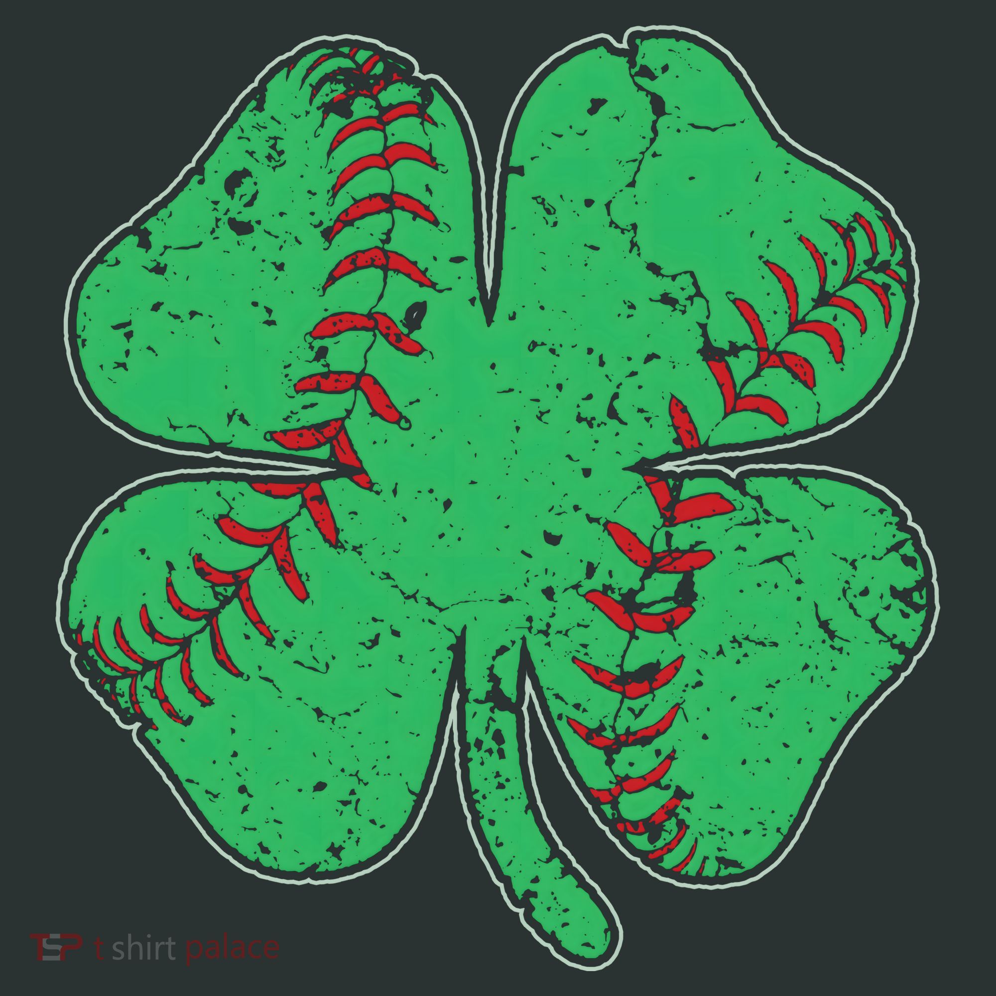 St Patrick's Day Baseball Catcher Pitcher Shamrock T-Shirt