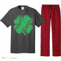 St Patrick's Day Baseball Catcher Pitcher Shamrock Pajama Set thumb 0