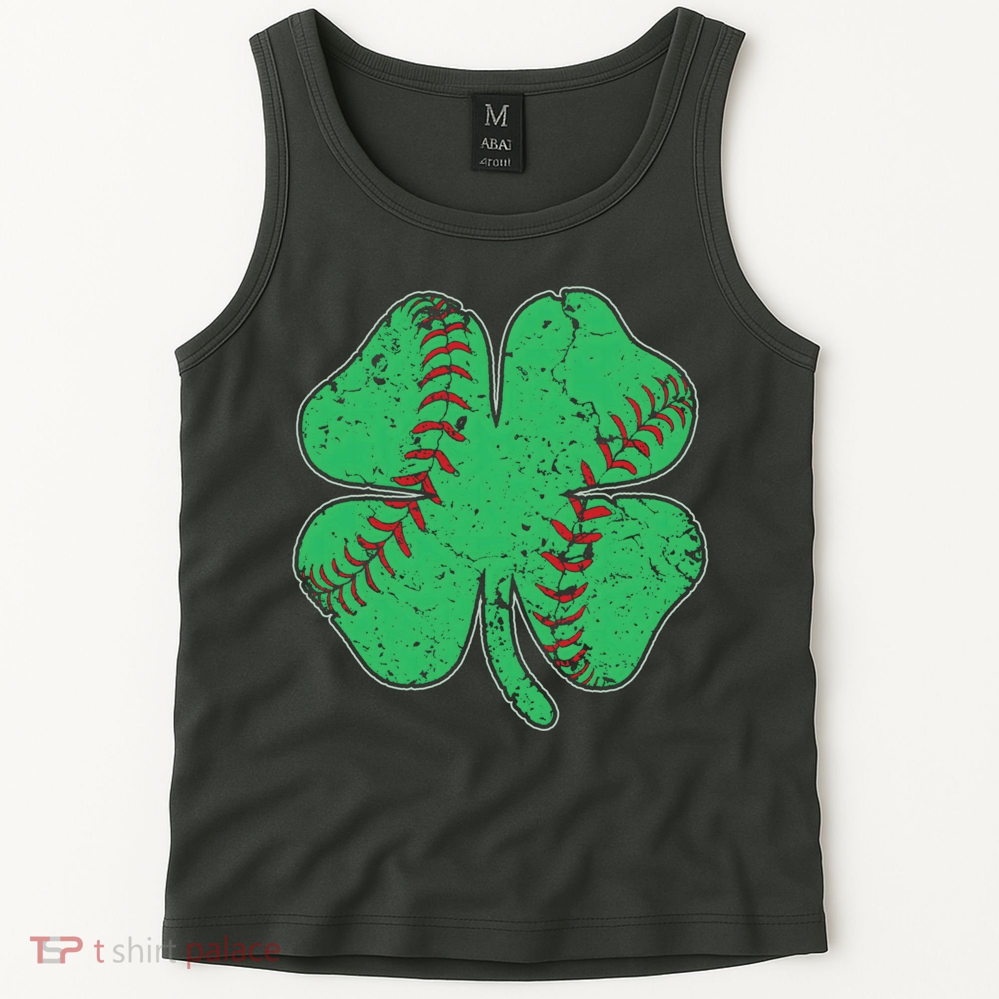 St Patrick's Day Baseball Catcher Pitcher Shamrock Tank Top