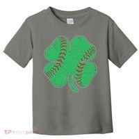St Patrick's Day Baseball Catcher Pitcher Shamrock Toddler T-Shirt thumb 0
