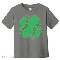 St Patrick's Day Baseball Catcher Pitcher Shamrock Toddler T-Shirt thumb 0