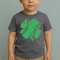 St Patrick's Day Baseball Catcher Pitcher Shamrock Toddler T-Shirt thumb 2