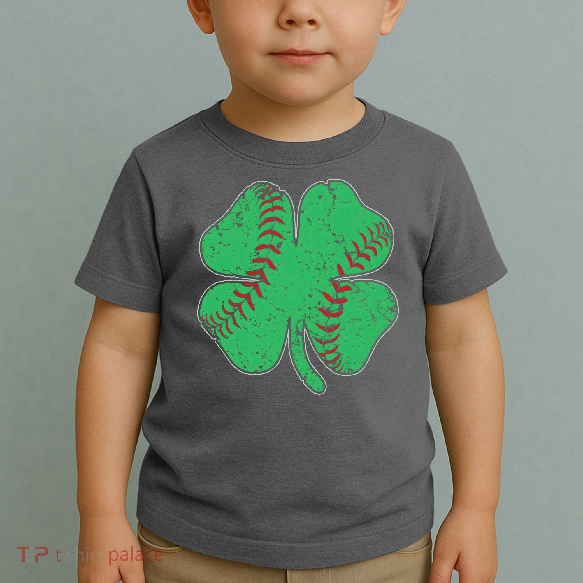 St Patrick's Day Baseball Catcher Pitcher Shamrock Toddler T-Shirt