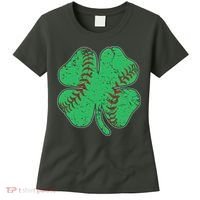 St Patrick's Day Baseball Catcher Pitcher Shamrock Women's T-Shirt thumb 0