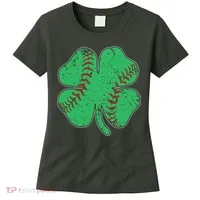 St Patrick's Day Baseball Catcher Pitcher Shamrock Women's T-Shirt thumb 0