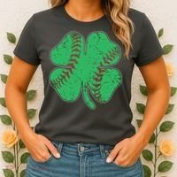 St Patrick's Day Baseball Catcher Pitcher Shamrock Women's T-Shirt thumb 2