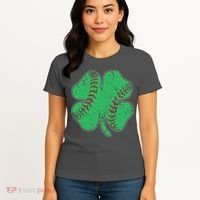 St Patrick's Day Baseball Catcher Pitcher Shamrock Women's T-Shirt thumb 4