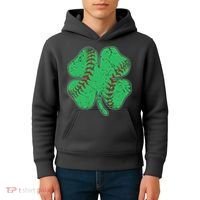 St Patrick's Day Baseball Catcher Pitcher Shamrock Kids Hoodie thumb 4
