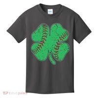 St Patrick's Day Baseball Catcher Pitcher Shamrock Kids T-Shirt thumb 0