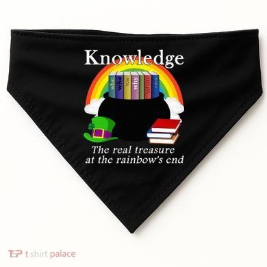 Saint Patrick's Day Teacher Knowledge Is Treasure USA-Made Doggie Bandana