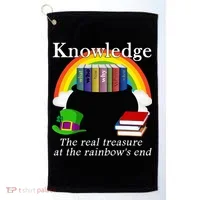 Saint Patrick's Day Teacher Knowledge Is Treasure Golf Towel thumb 0