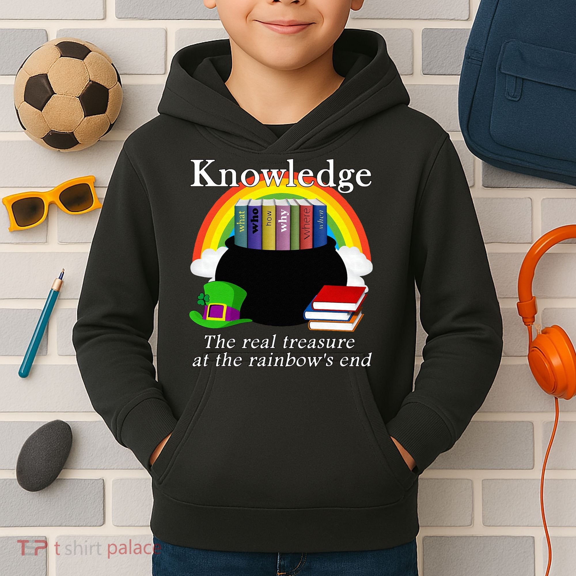 Saint Patrick's Day Teacher Knowledge Is Treasure Kids Hoodie