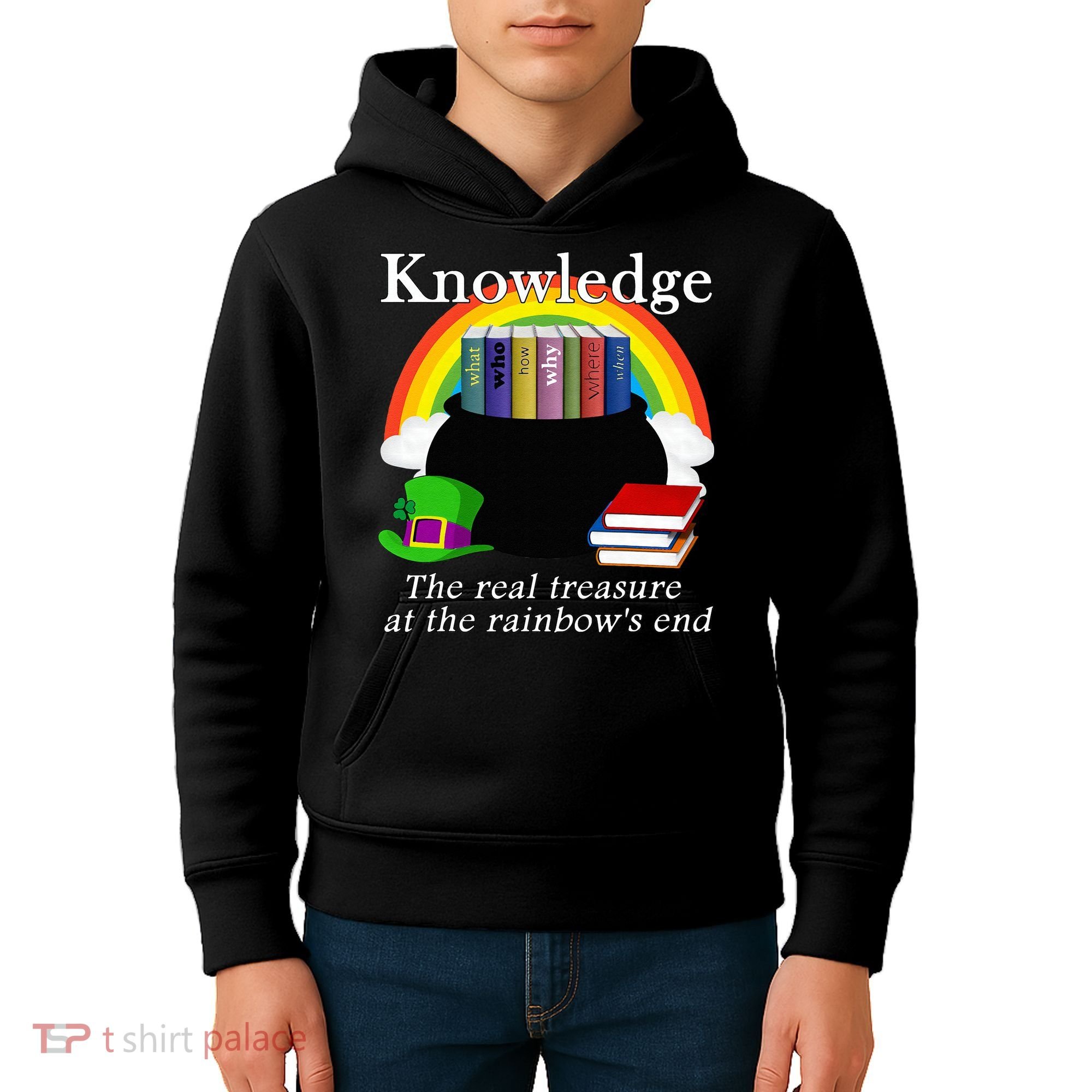 Saint Patrick's Day Teacher Knowledge Is Treasure Kids Hoodie