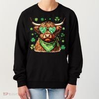St Patricks Day Highland Cow St Patricks Day Shamrock Women Women's Sweatshirt thumb 0