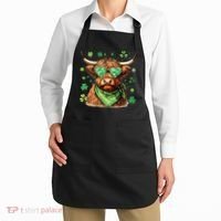 St Patricks Day Highland Cow St Patricks Day Shamrock Women Apron thumb 2