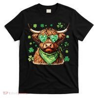 St Patricks Day Highland Cow St Patricks Day Shamrock Women T-Shirt thumb 0