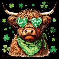 St Patricks Day Highland Cow St Patricks Day Shamrock Women Coffee Mug thumb 5