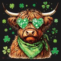 St Patricks Day Highland Cow St Patricks Day Shamrock Women Women's Hoodie thumb 2