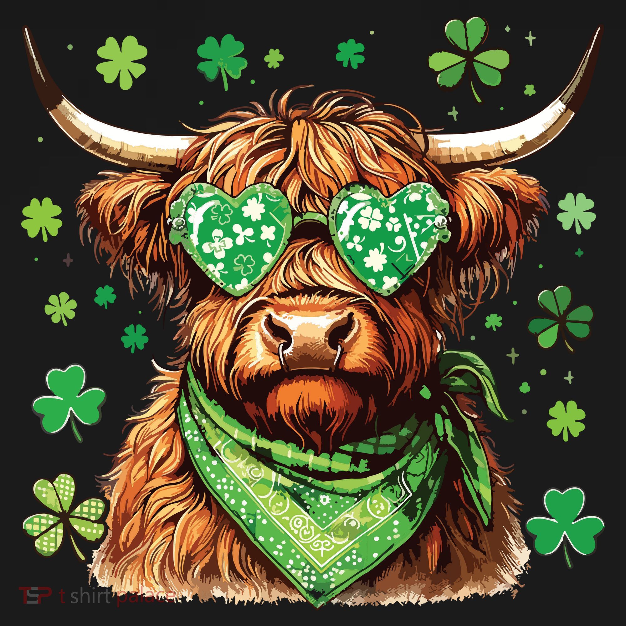 St Patricks Day Highland Cow St Patricks Day Shamrock Women Women's Hoodie
