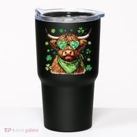 St Patricks Day Highland Cow St Patricks Day Shamrock Women Tumbler thumb 0