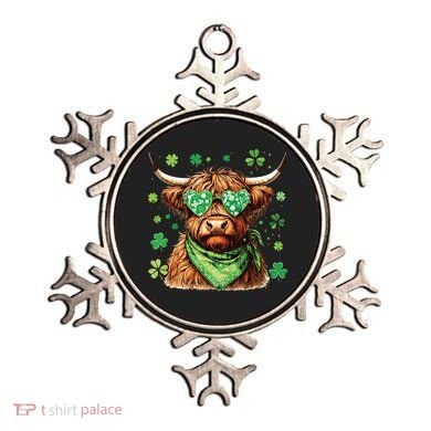 St Patricks Day Highland Cow St Patricks Day Shamrock Women Ornament