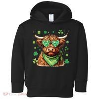 St Patricks Day Highland Cow St Patricks Day Shamrock Women Toddler Hoodie thumb 0