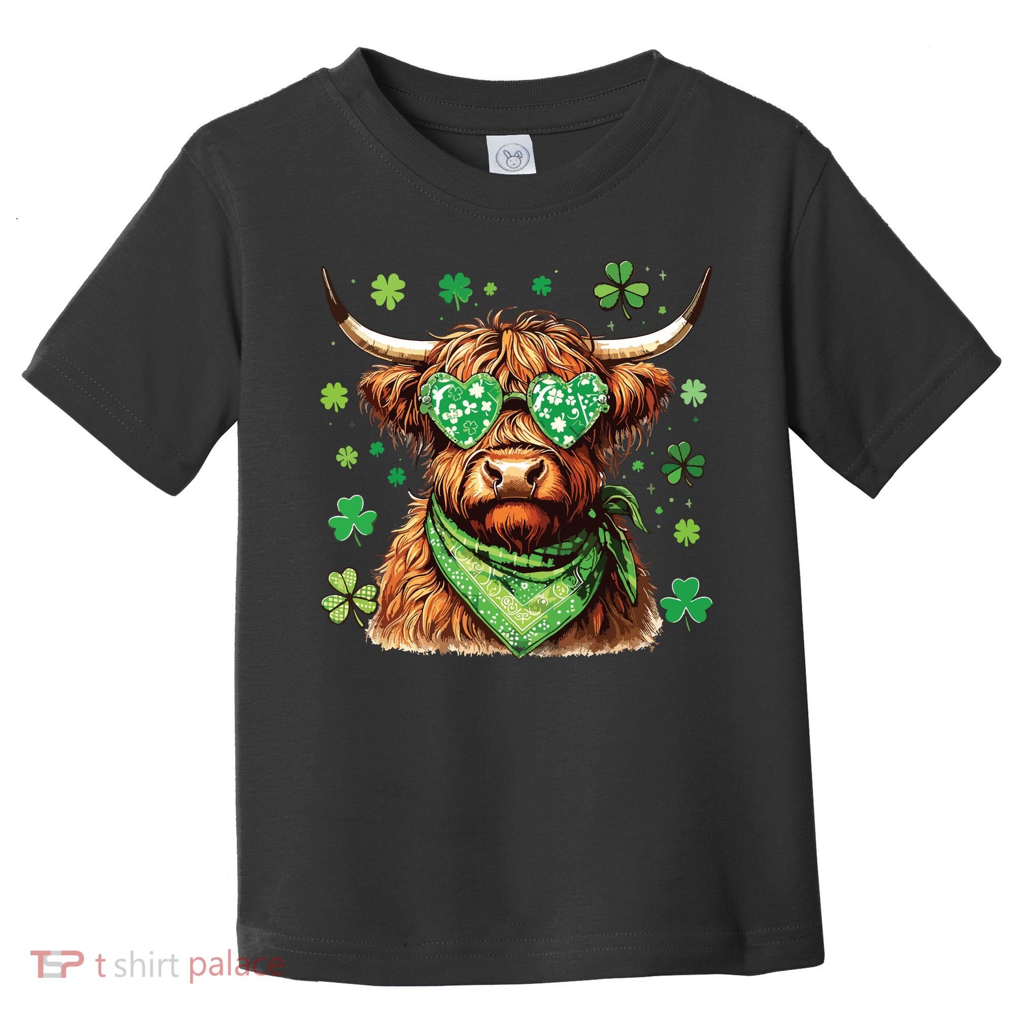 St Patricks Day Highland Cow St Patricks Day Shamrock Women Toddler T-Shirt