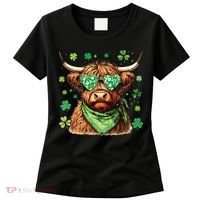 St Patricks Day Highland Cow St Patricks Day Shamrock Women Women's T-Shirt thumb 0