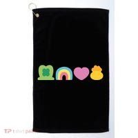 St Patricks Day Lucky Charm Pot Gold Irish Shamrock Rainbow Golf Towel thumb 0
