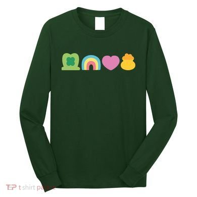 St Patricks Day Lucky Charm Pot Gold Irish Shamrock Rainbow Long Sleeve Shirt