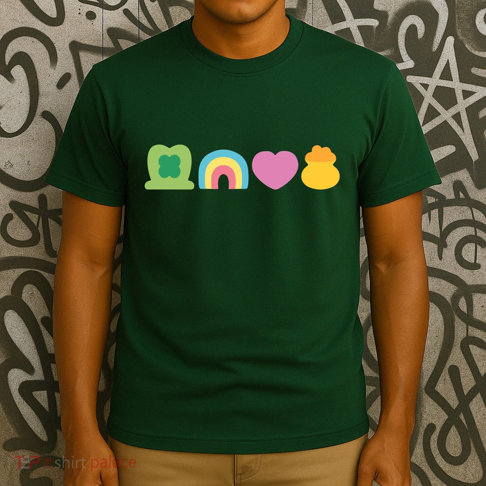St Patricks Day Lucky Charm Pot Gold Irish Shamrock Rainbow T-Shirt
